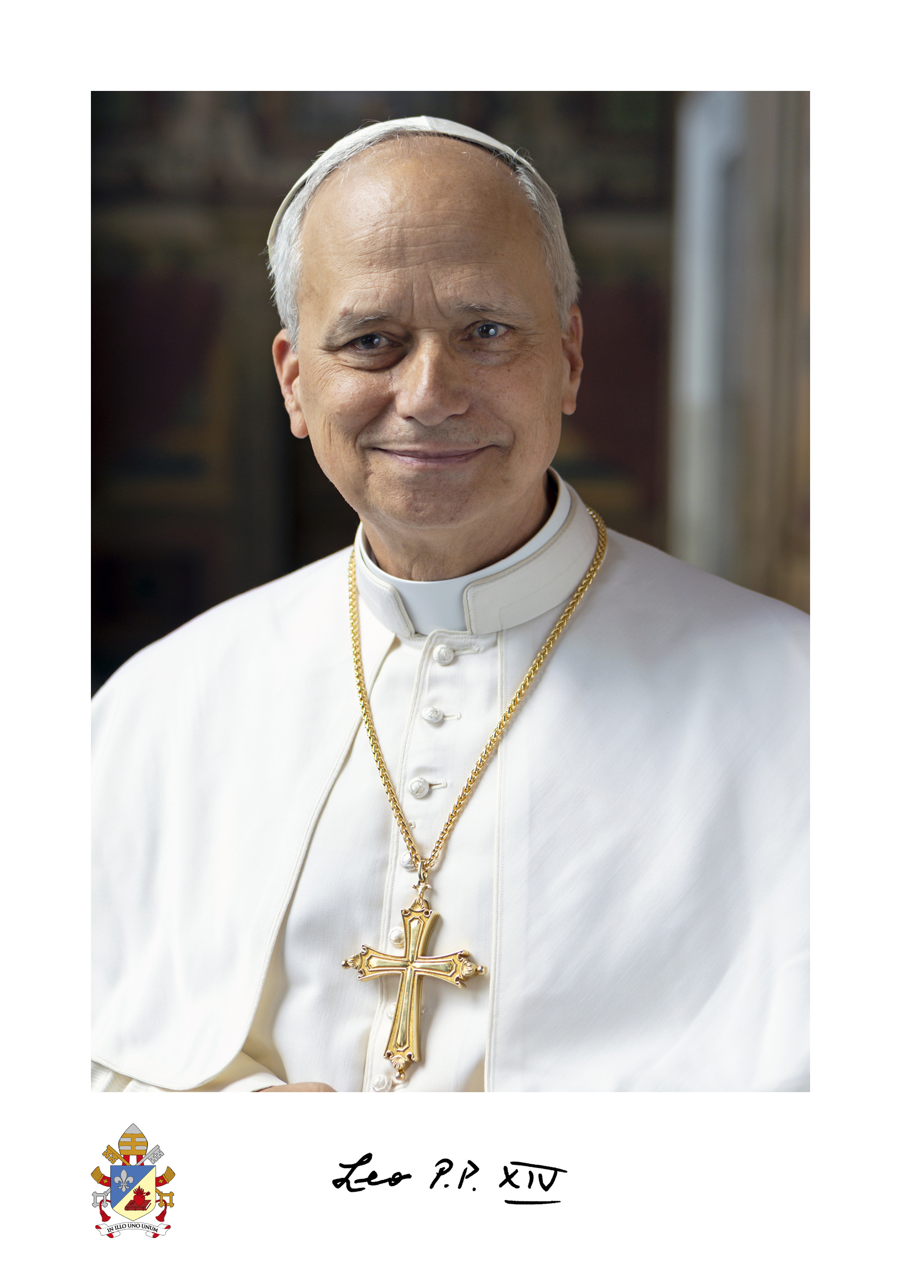Portrait en soutane blanche du Pape Leon 14 Copyright VATICAN MEDIA